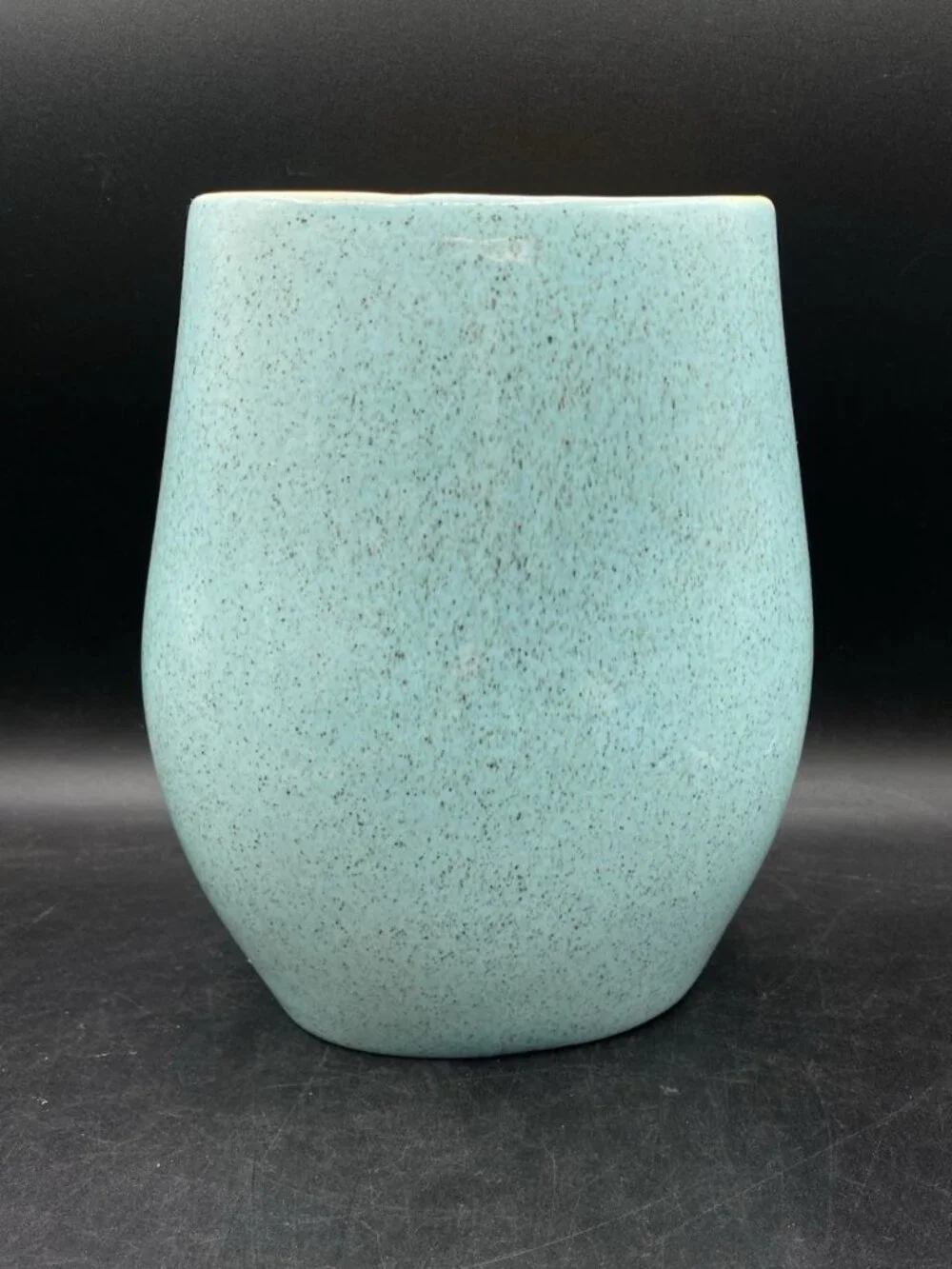 Red Wing Pottery M-1500 Charles Murphy Vase Robin’s Egg Blue Tangerine Inside